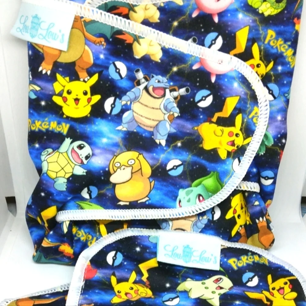 Catch em All Pokémon cloth diaper preflat